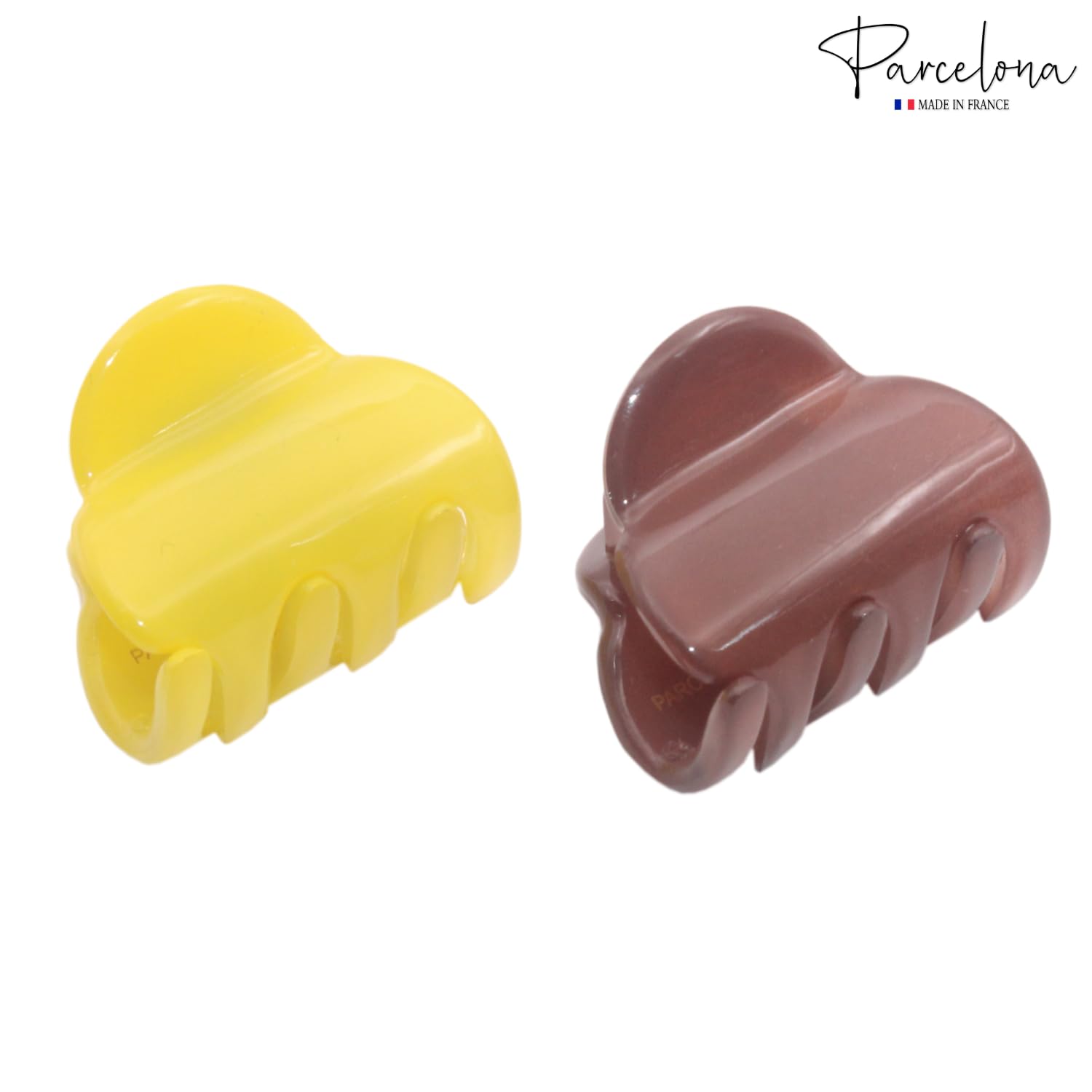 Parcelona French Chic Duo Small 1 1/4" Cellulose Hair Claw for Women and Girls