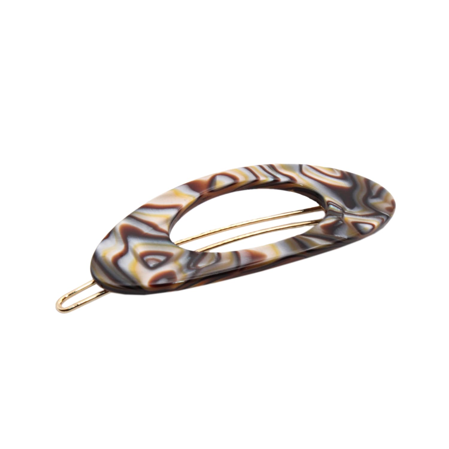 French Amie Oval Small 2 1/4” Cellulose Hair Barrette for Women