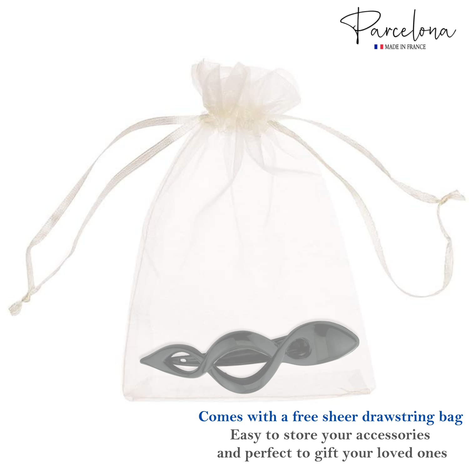 Parcelona French Twist Style 4 1/2" Large Cellulose Hair Side Slider Claw Clip
