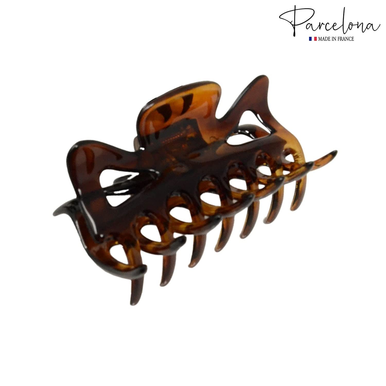 Parcelona French Classic 3" Medium Cellulose Covered Spring Hair Claw Clip