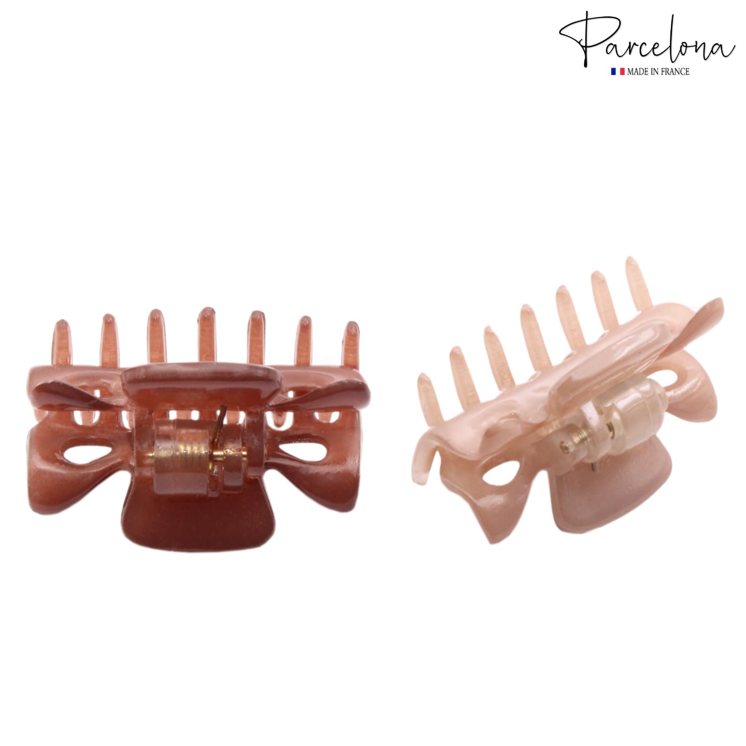 Parcelona French Classic Small Cellulose Hair Claws for Women and Girls (4 Pcs)