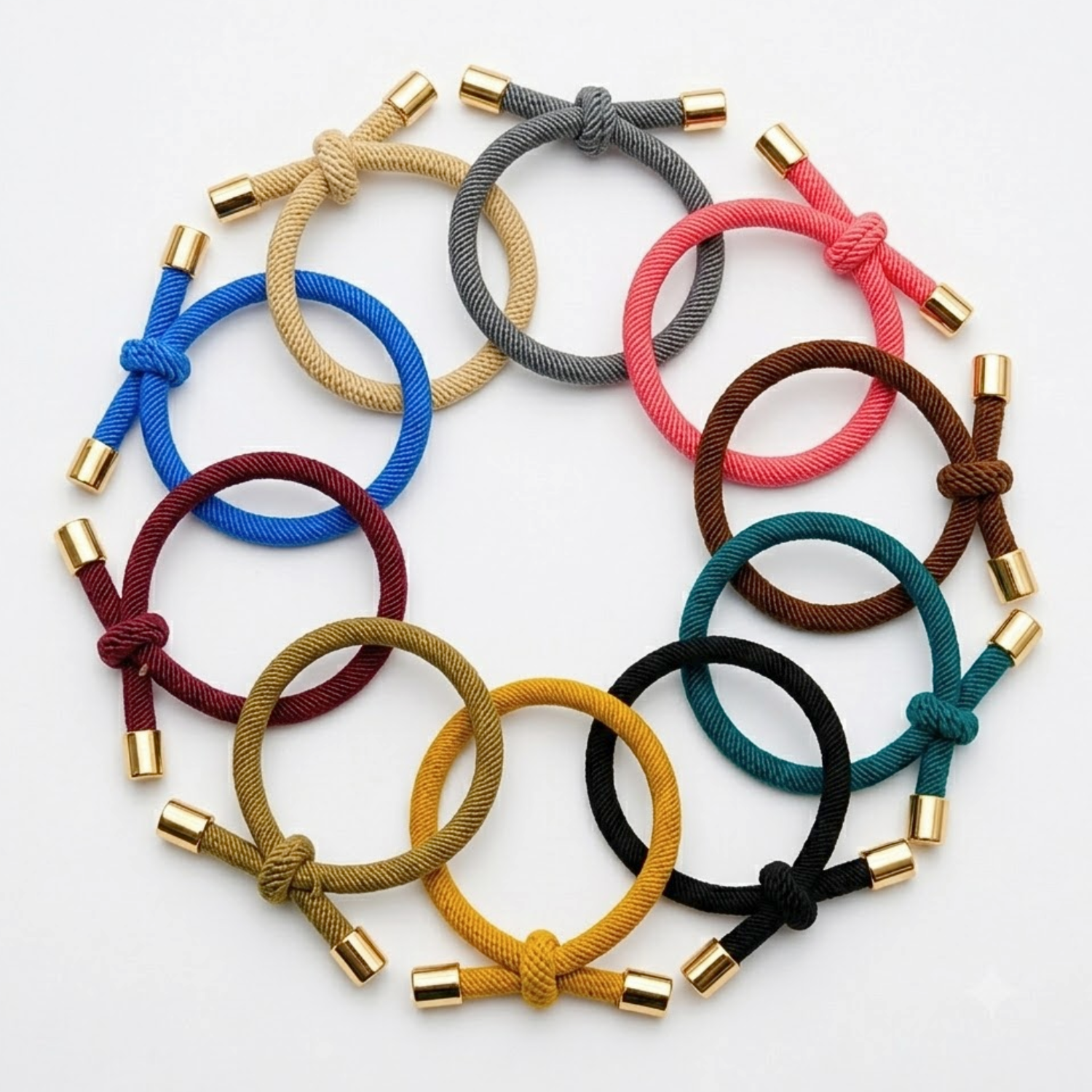Moeni Rope Hair Ties Small 2 Inch Elastic Ponytail Holders Set of 10