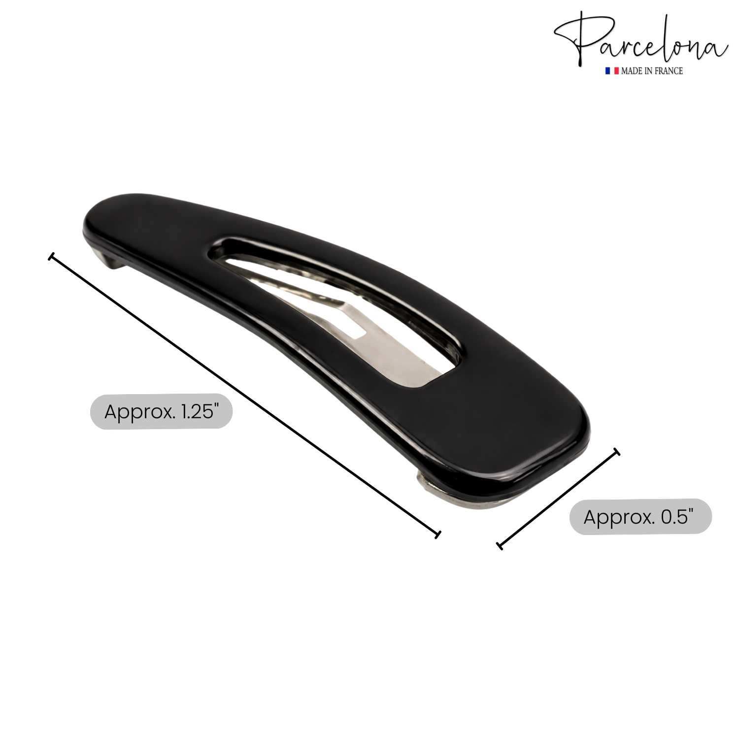 Parcelona French Mini Set of 4 Small 1.25" Cellulose Snap Hair Pins for Women