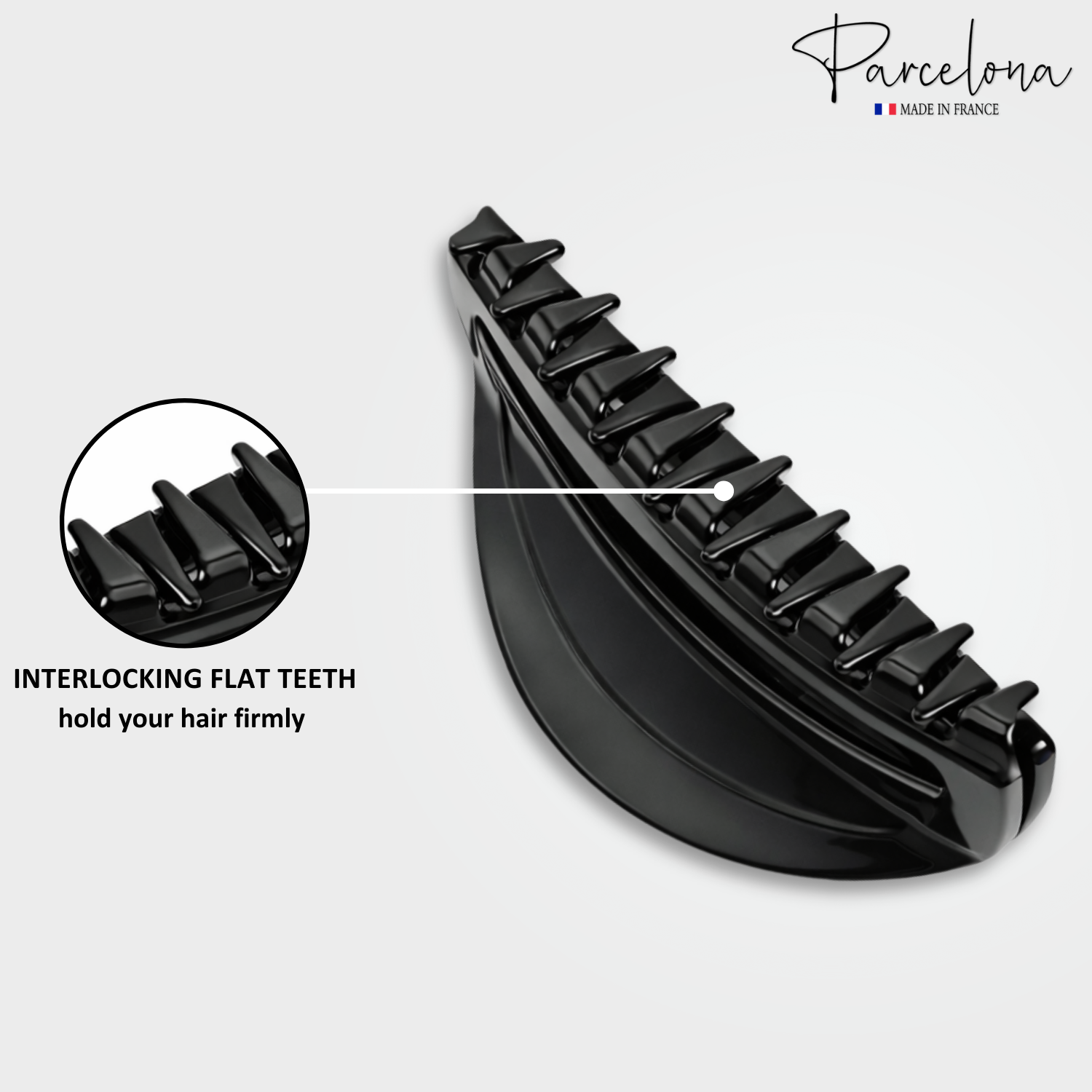 Parcelona French Thin Arch Cutout Medium 3" Hair Claw Clips for Women Set of 2