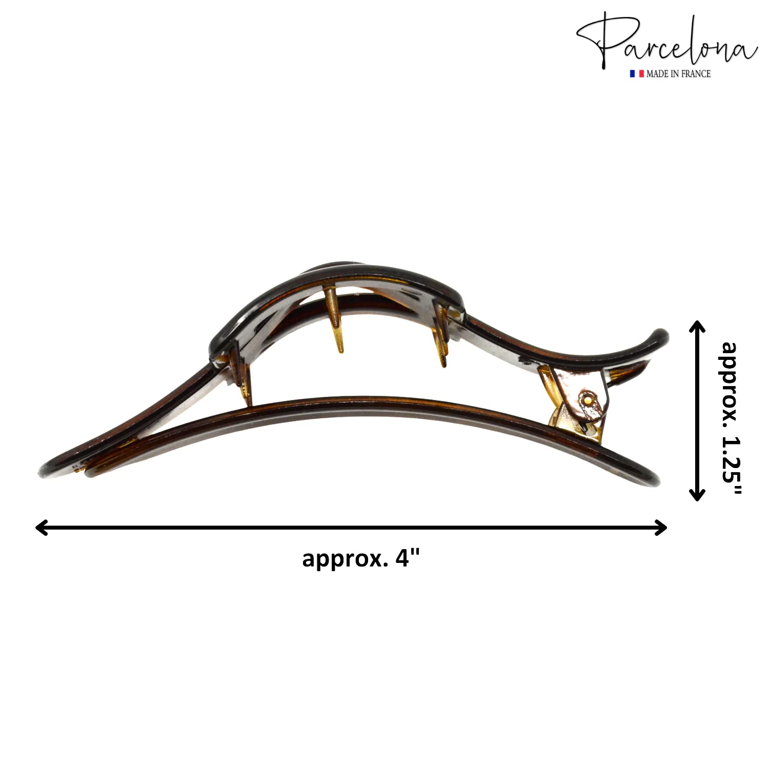 Parcelona French Large Spacer Shell Hair Clip Side Slider Jaw Claw Clip