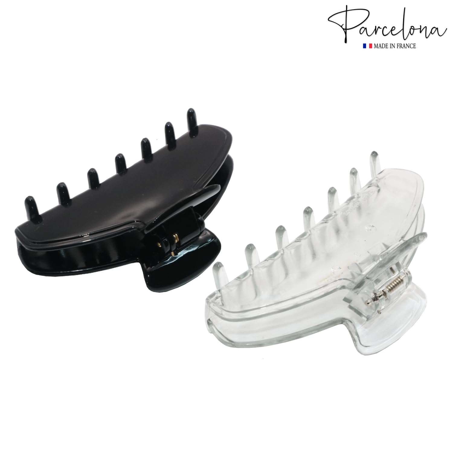 Parcelona French Basic Medium 3 1/2" Cellulose Jaw Hair Claws for Women(2 Pcs)
