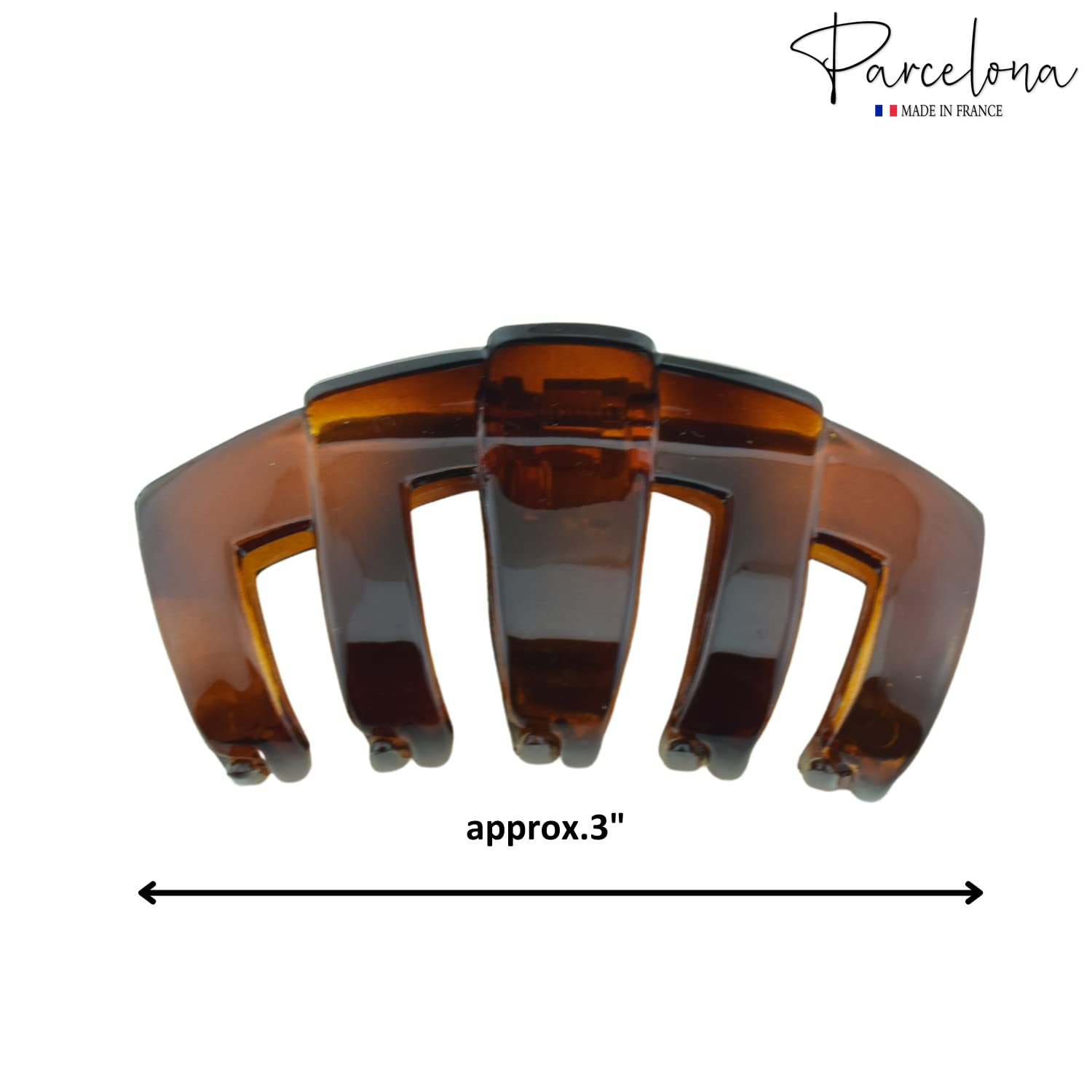Parcelona French Tubular Large Cellulose Covered Spring Jaw Hair Claw for Women