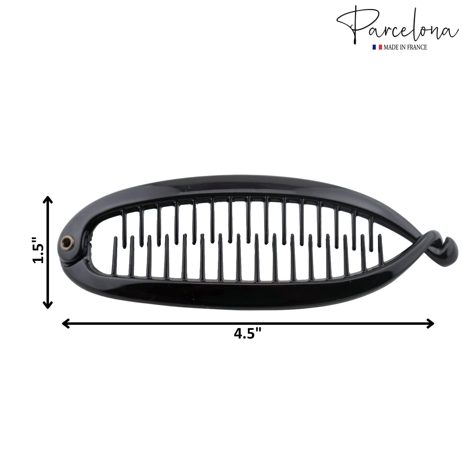 Parcelona French Shell & Black 4 1/2" Set of 2 Banana Hair Claw