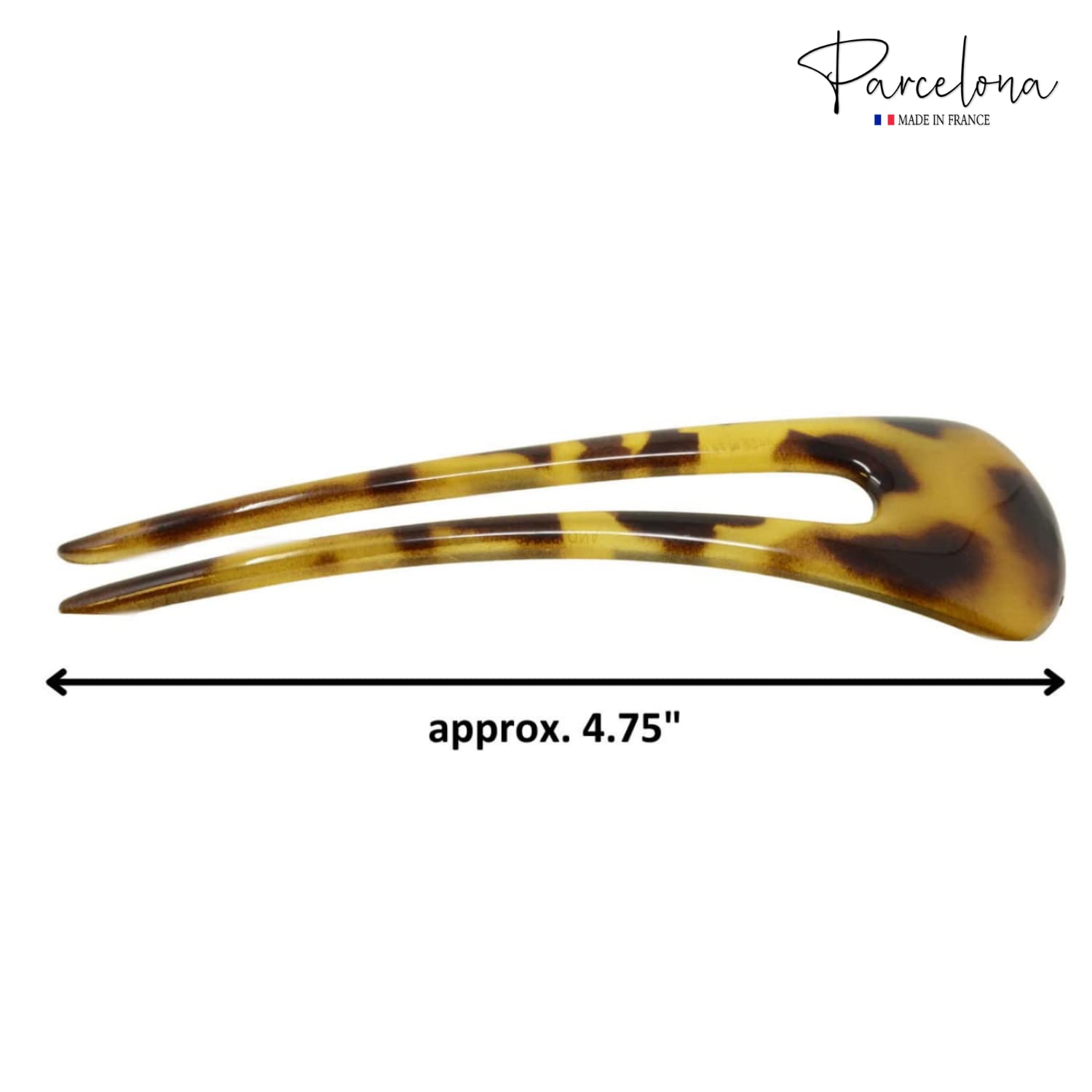 Parcelona French Long Duo Large Cellulose Chignon Hair Bun Pins for Women(2 Pcs)