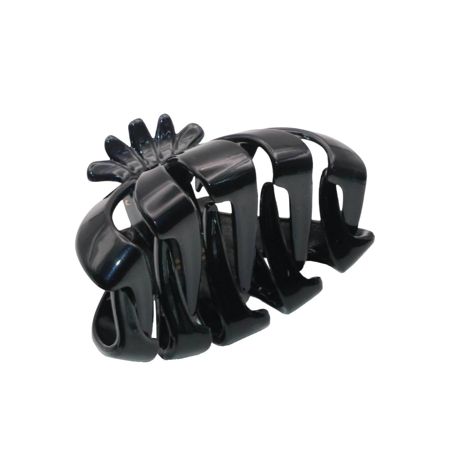Parcelona French Fleur Medium 3.25" Wide Teeth Cellulose Hair Claw for Women