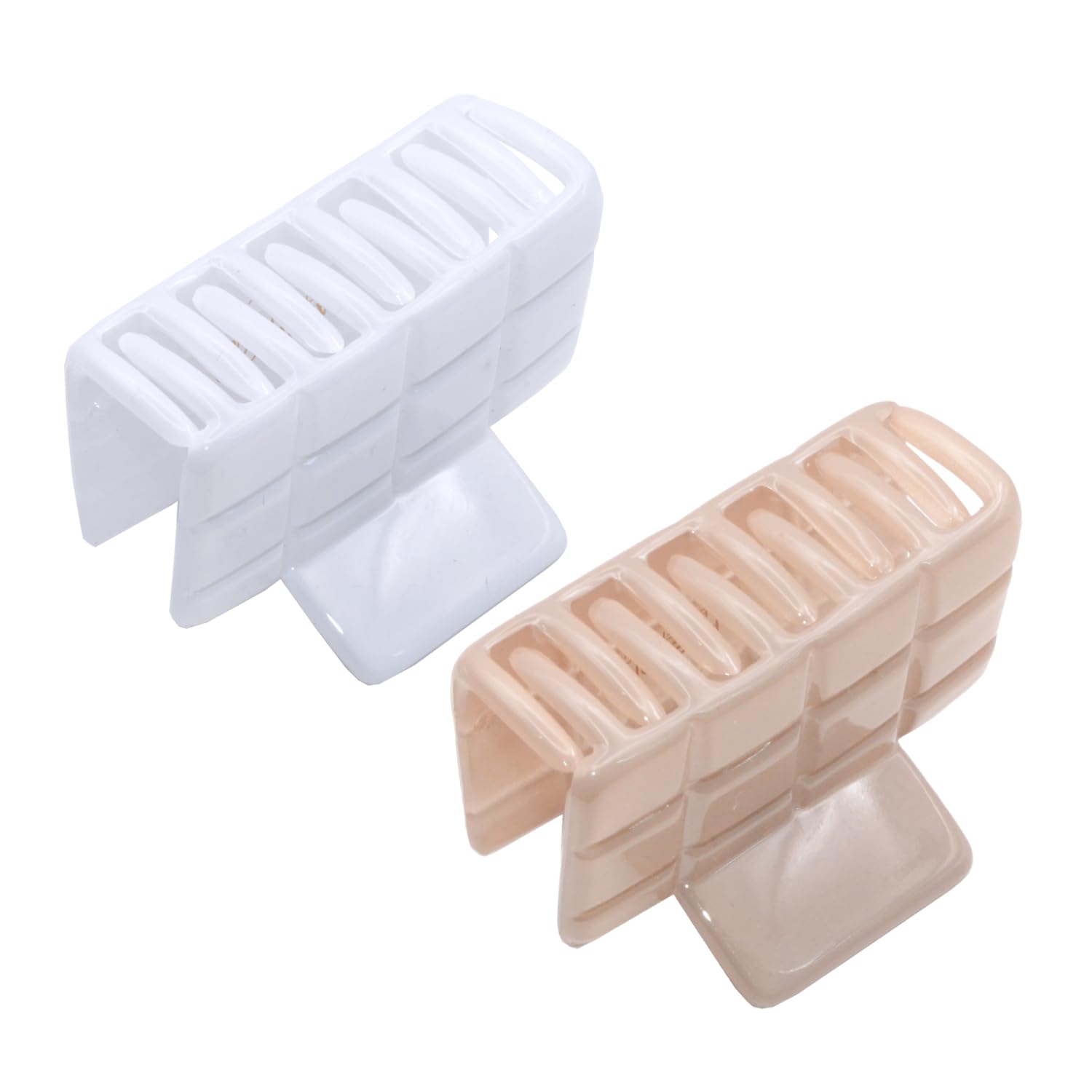 Parcelona French Checkered Small Cellulose Jaw Hair Claw Clamps for Women(2 Pcs)