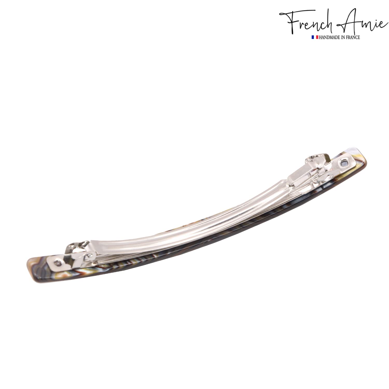 French Amie Long And Thin Large 4” Cellulose Handmade Hair Clip Barrette