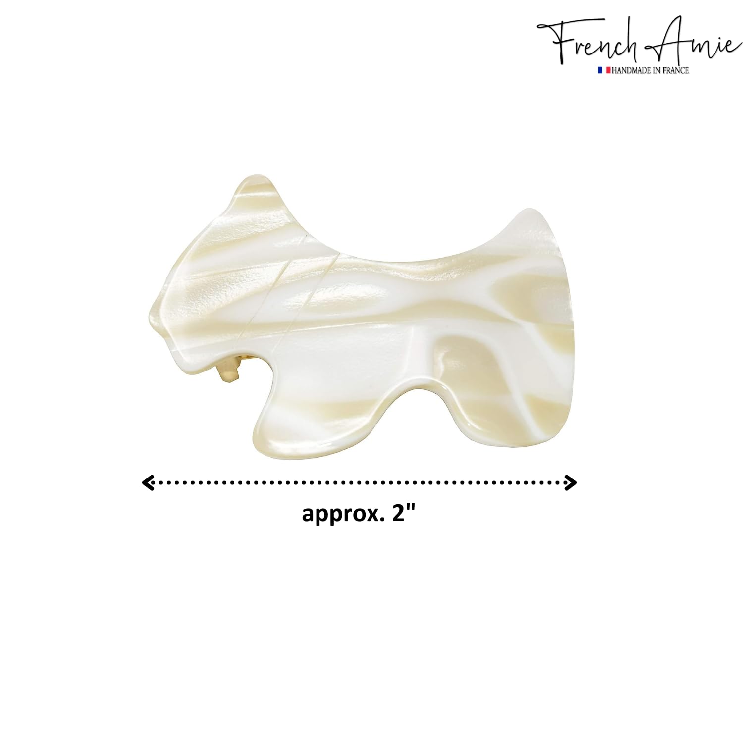 French Amie Scottish Dog Puppy 2" Small Cellulose Handmade Hair Barrette