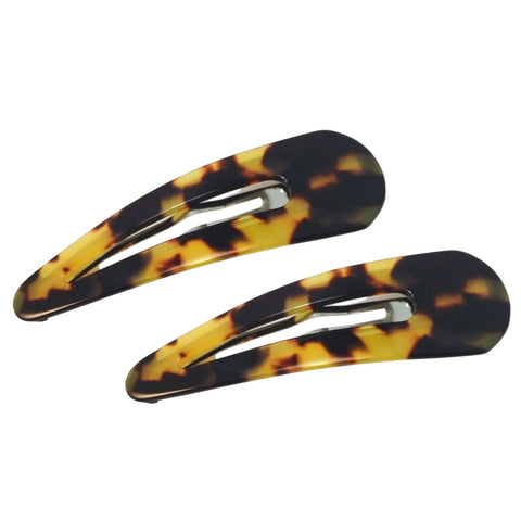 French Amie Clic Clac Large Handmade Celluloid Snap Hair Pins for Women(2 Pcs)