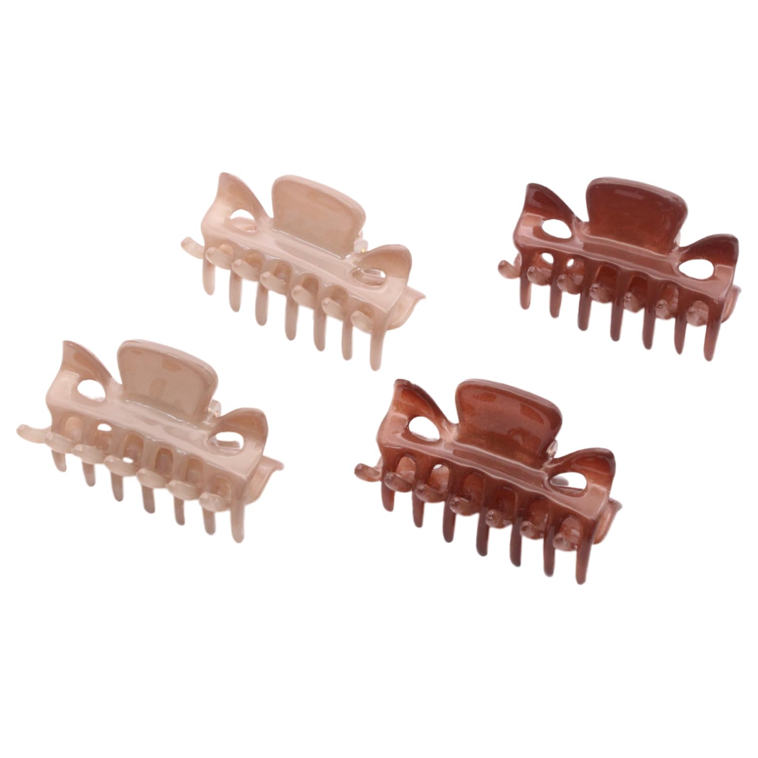 Parcelona French Classic Small Cellulose Hair Claws for Women and Girls (4 Pcs)