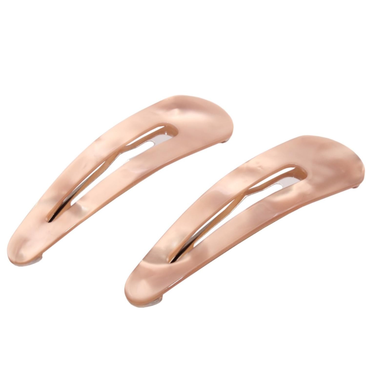 French Amie Clic Clac Large Handmade Cellulose Snap Hair Pins for Women(2 Pcs)