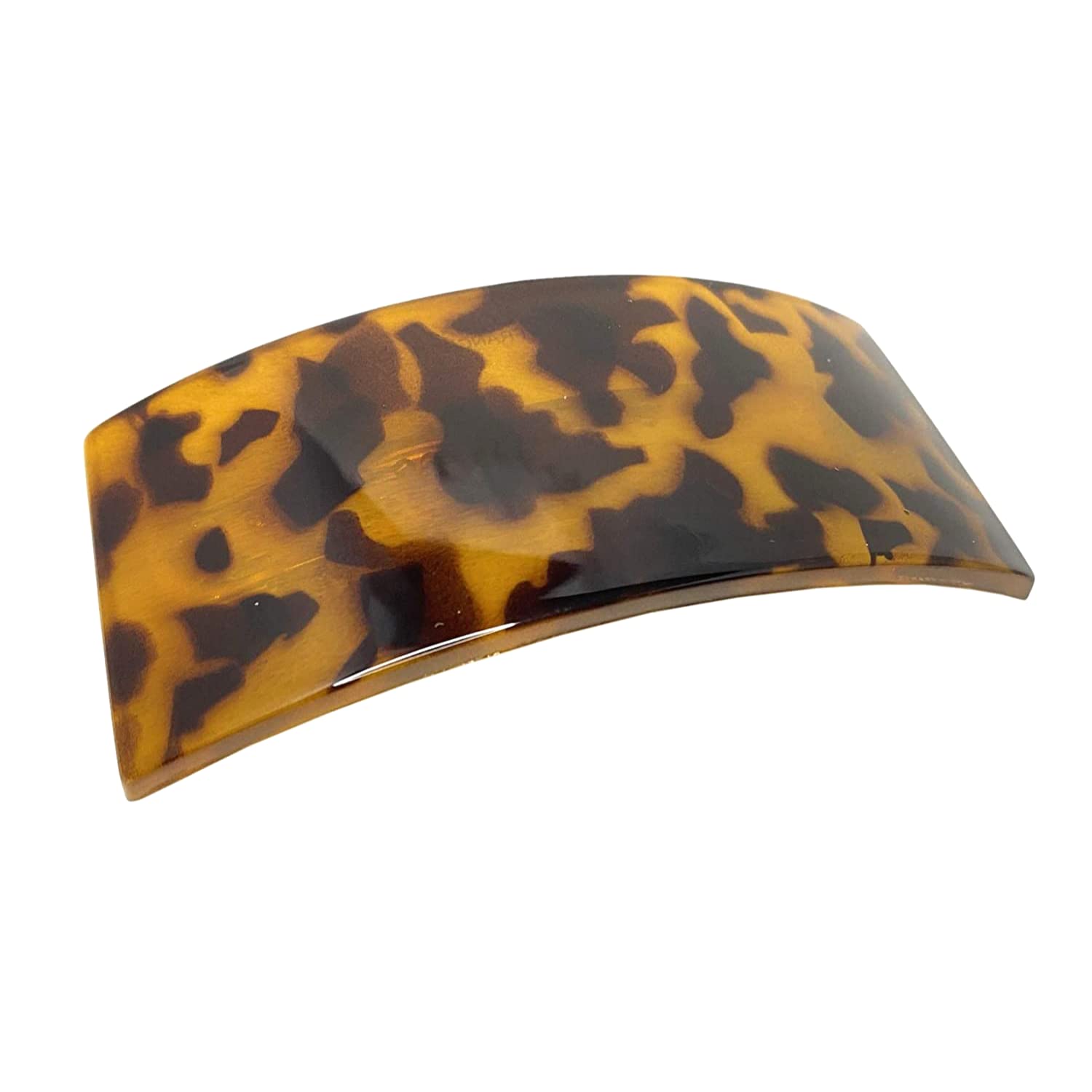 Parcelona French Broad Rectangle Light Brown Extra Large Wide Hair Barrette