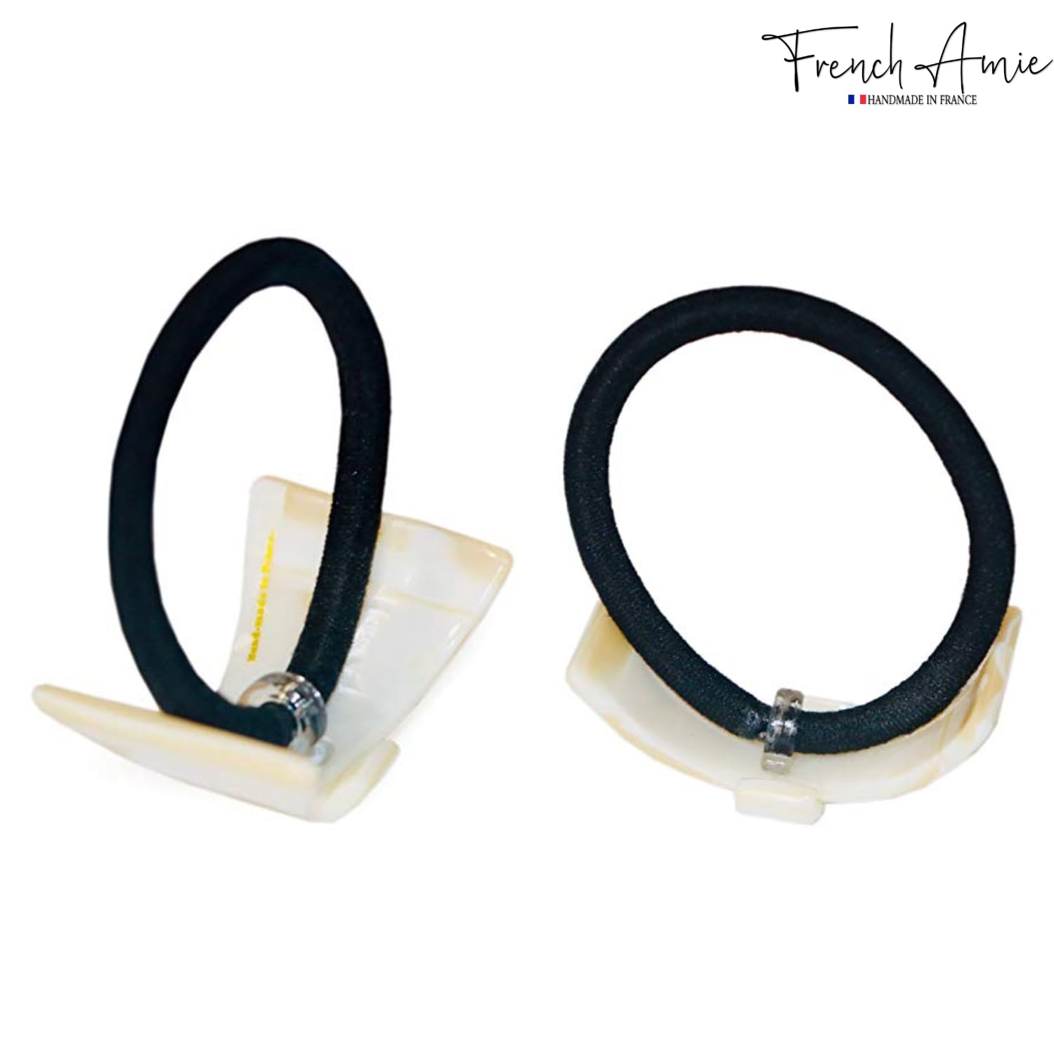 French Amie Bow Knot Handmade Cellulose Elastic Hair Tie for Women and Girls