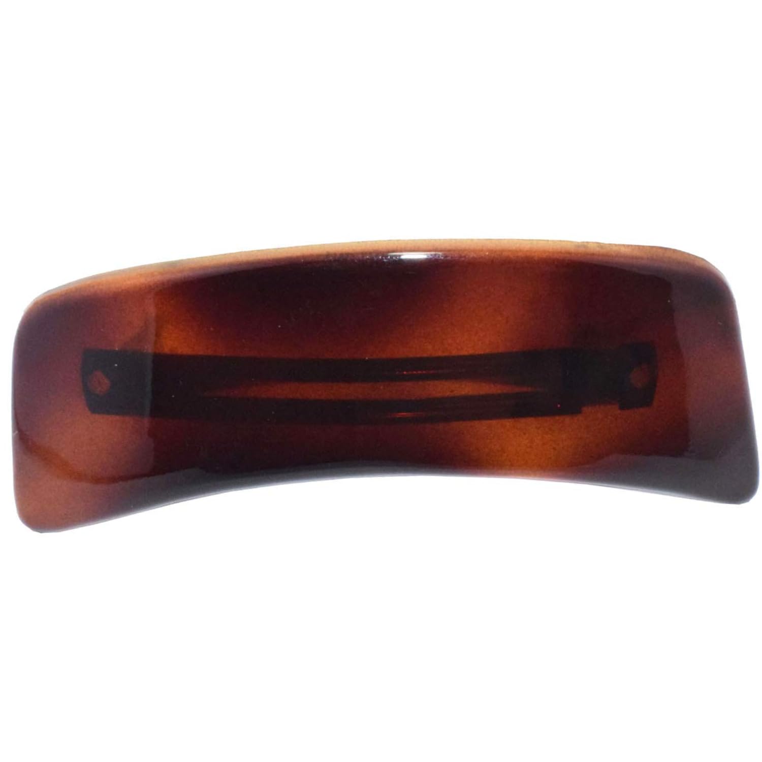 Parcelona French Curved Rectangle Shell Small Cellulose Hair Barrette for Women