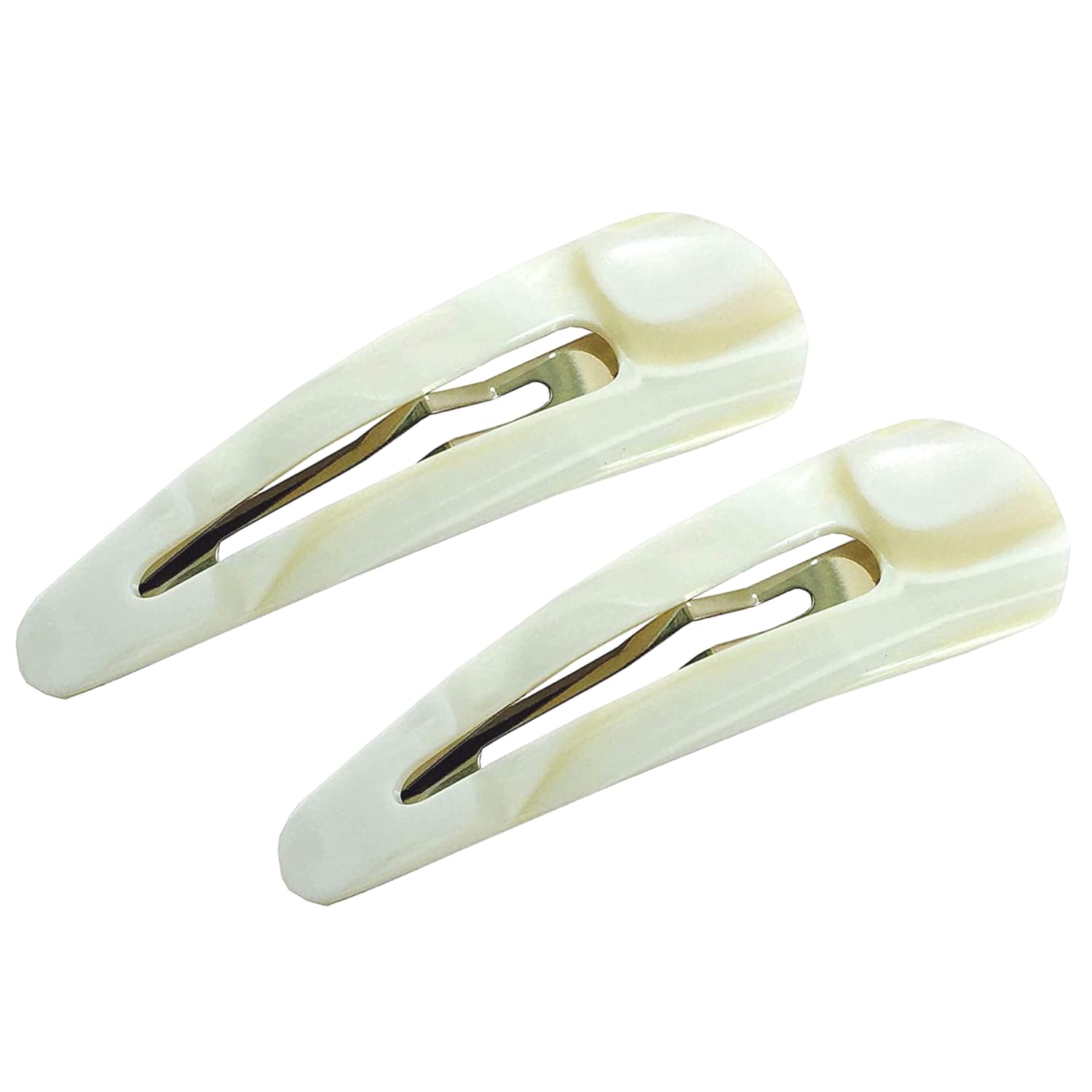French Amie Clic Clac Large Handmade Cellulose Snap Hair Pins for Women(2 Pcs)