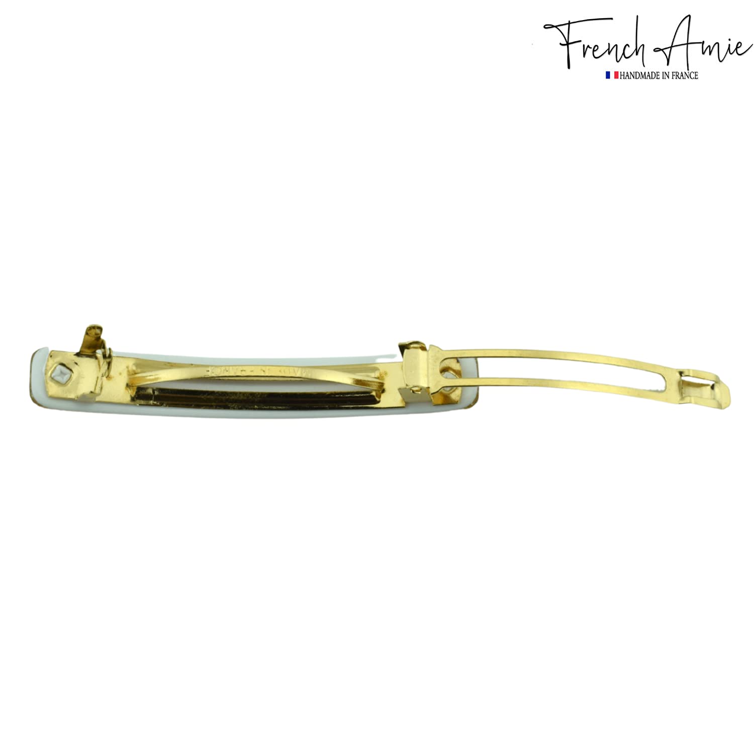 French Amie Small 2 1/4" Glitter Cellulose Acetate Automatic Hair Clip Barrette