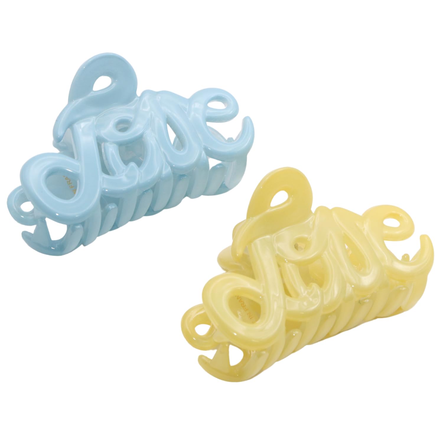 Parcelona French Love Small 2" Cellulose Acetate Hair Claws for Women and Girls