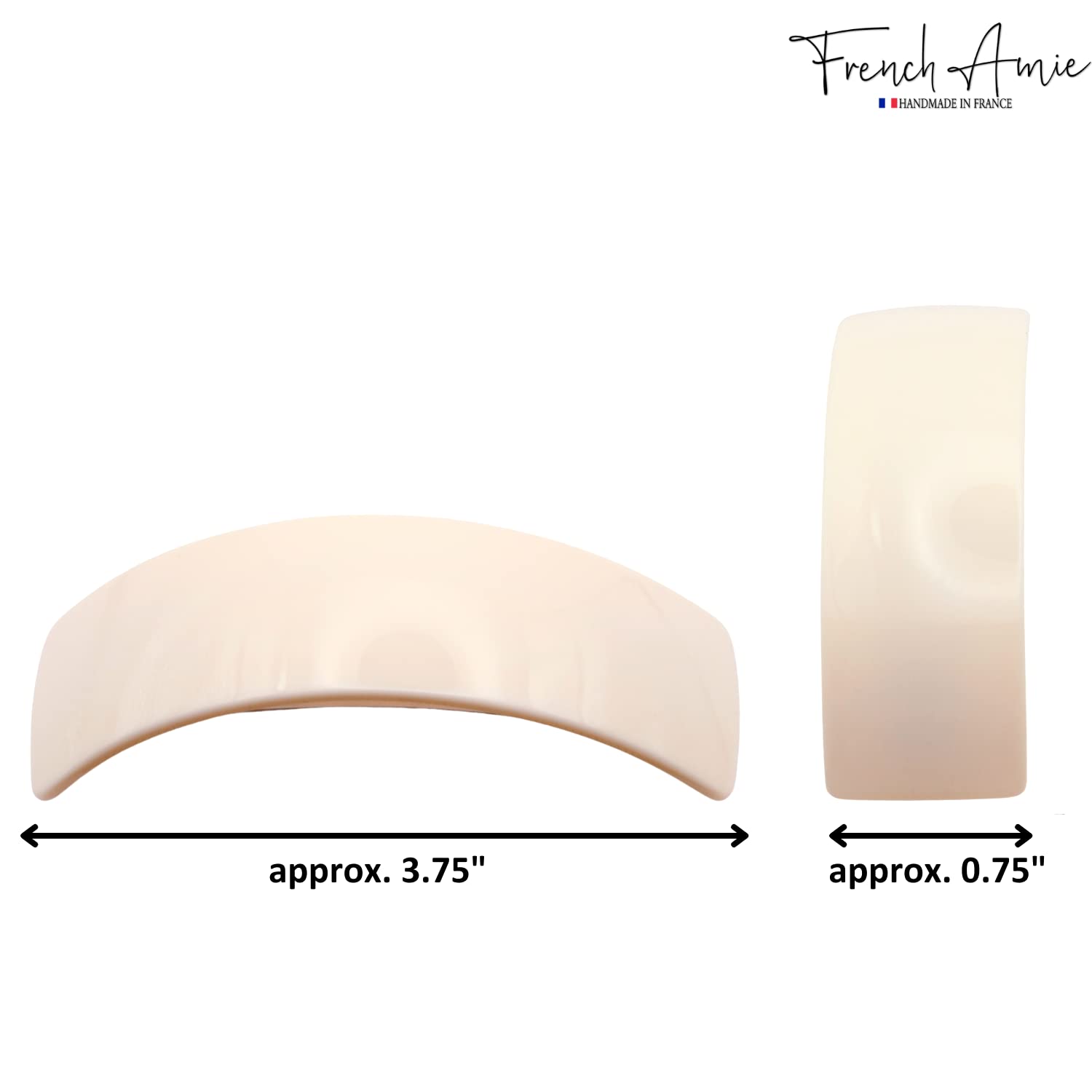 French Amie Handmade Curved Medium Automatic Strong Grip Hair Clip Barrette