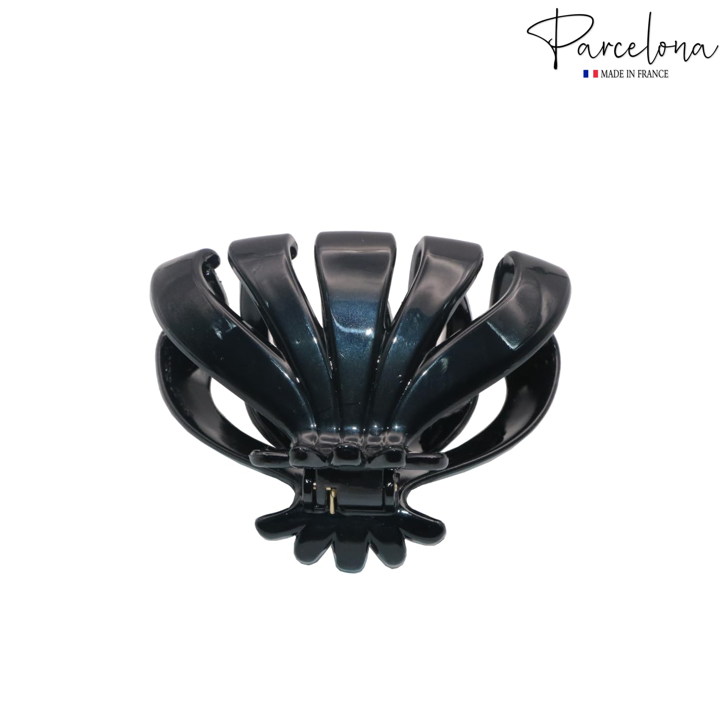 Parcelona French Fleur Medium 3.25" Wide Teeth Cellulose Hair Claw for Women