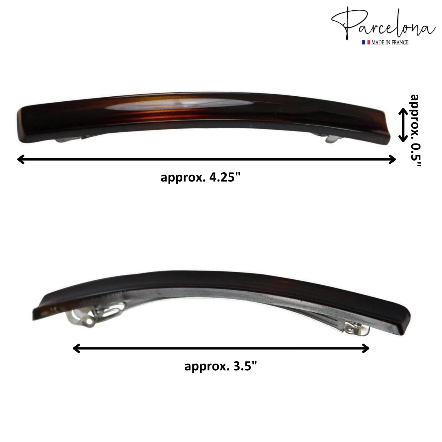 Parcelona French Long and Thin Large Cellulose Hair Barrette for Women and Girls