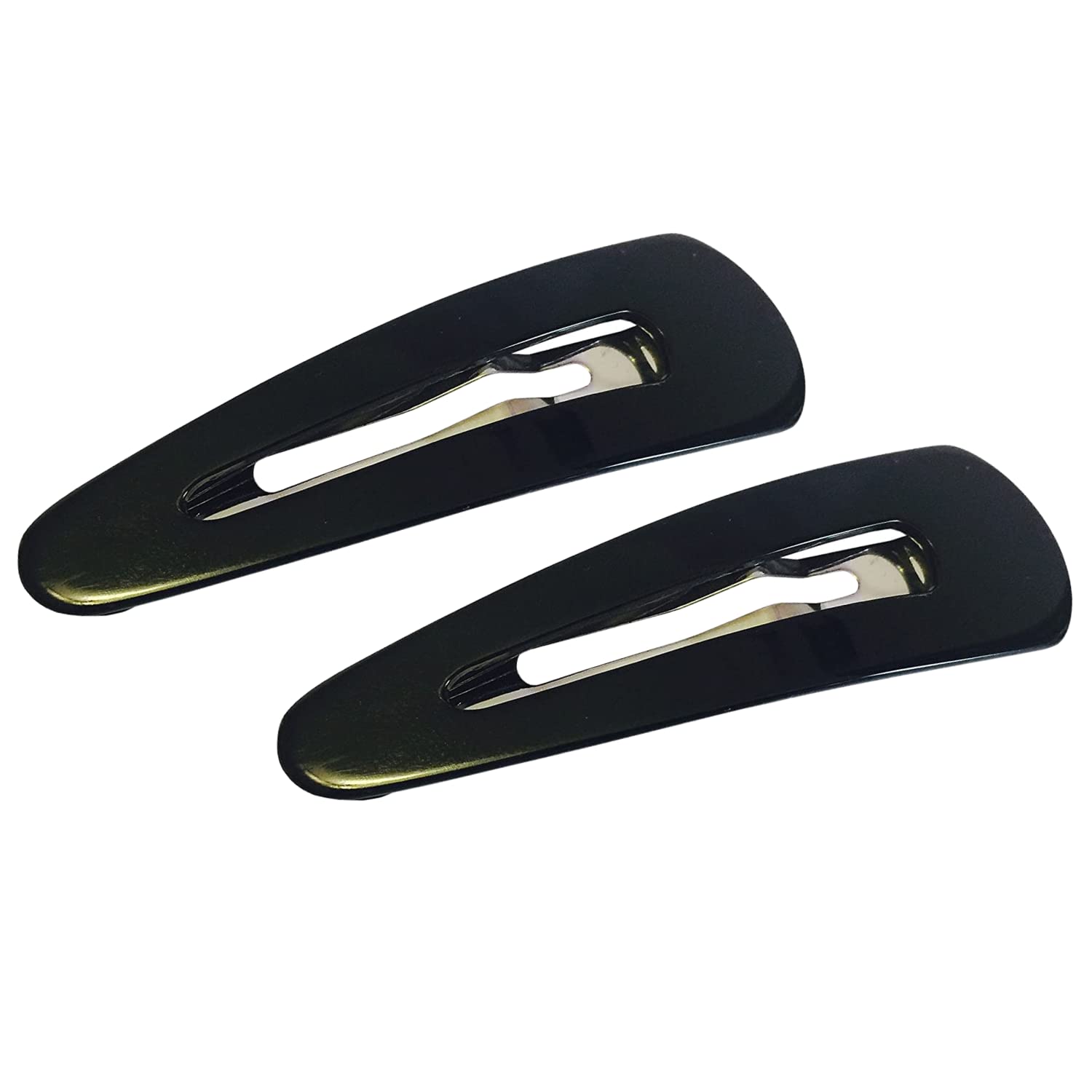 French Amie Clic Clac Large Handmade Cellulose Snap Hair Pins for Women(2 Pcs)