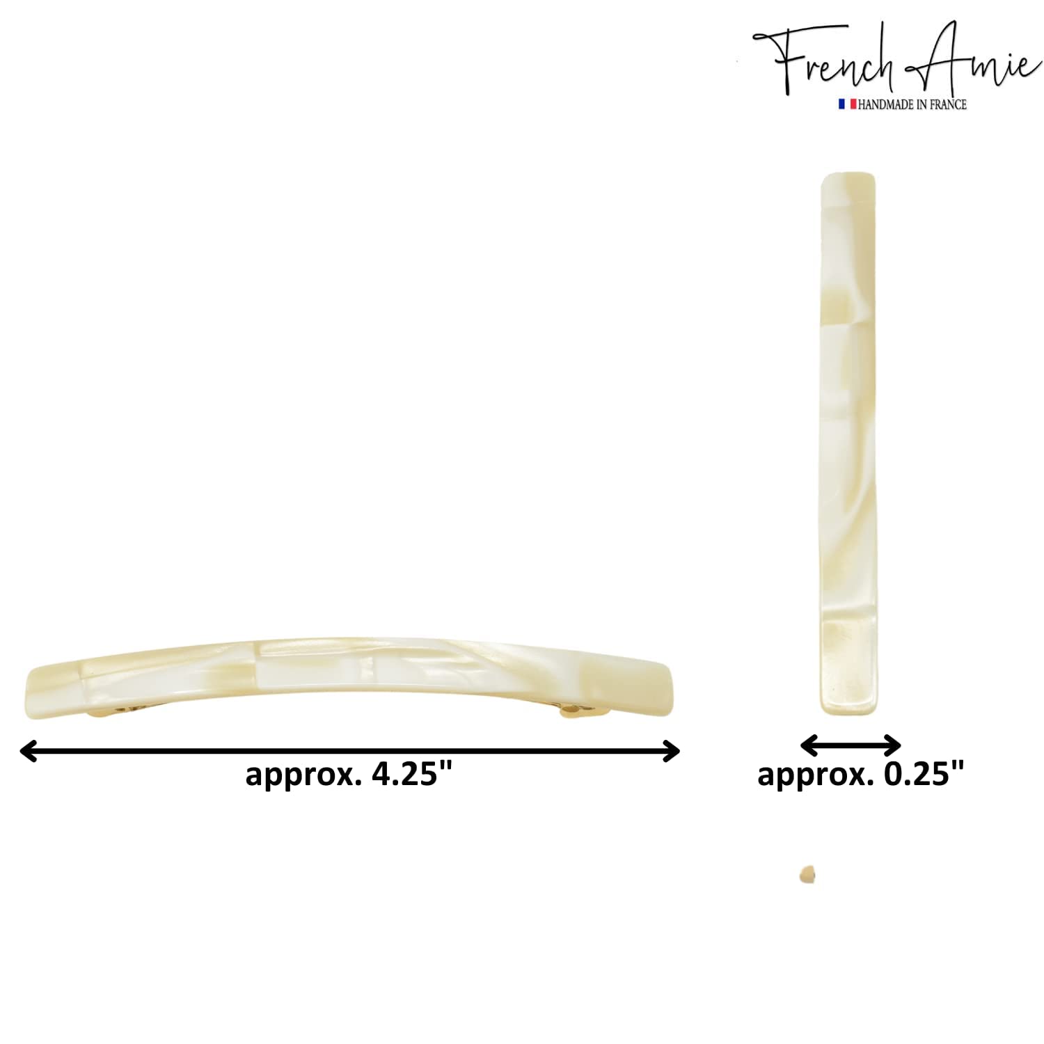 French Amie Long & Skinny Bar Large 4 1/4" Cellulose Acetate Hair Barrette Clip