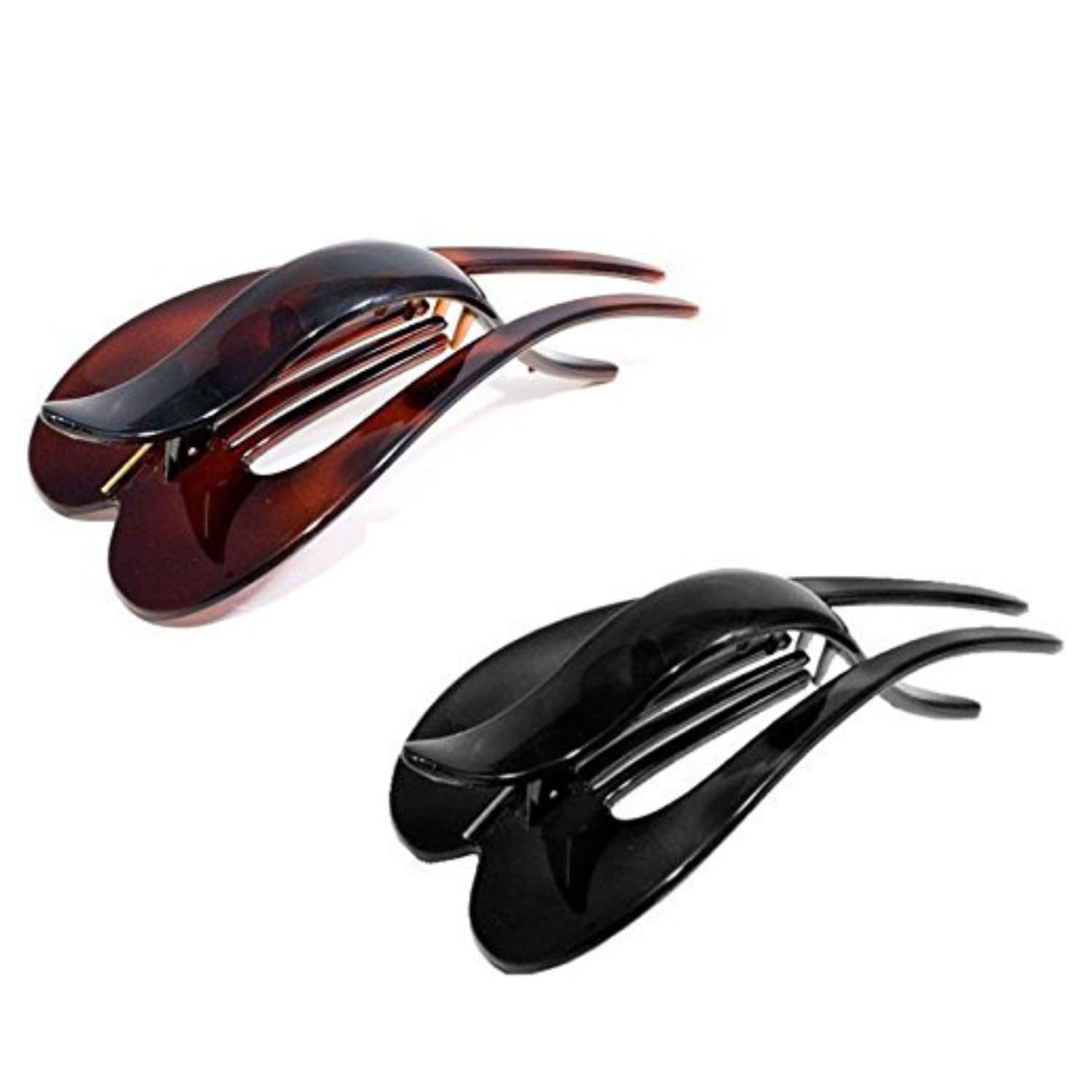 Parcelona French Pelican Large 5" Cellulose Side Slide Hair Claw Clips (2 Pcs)