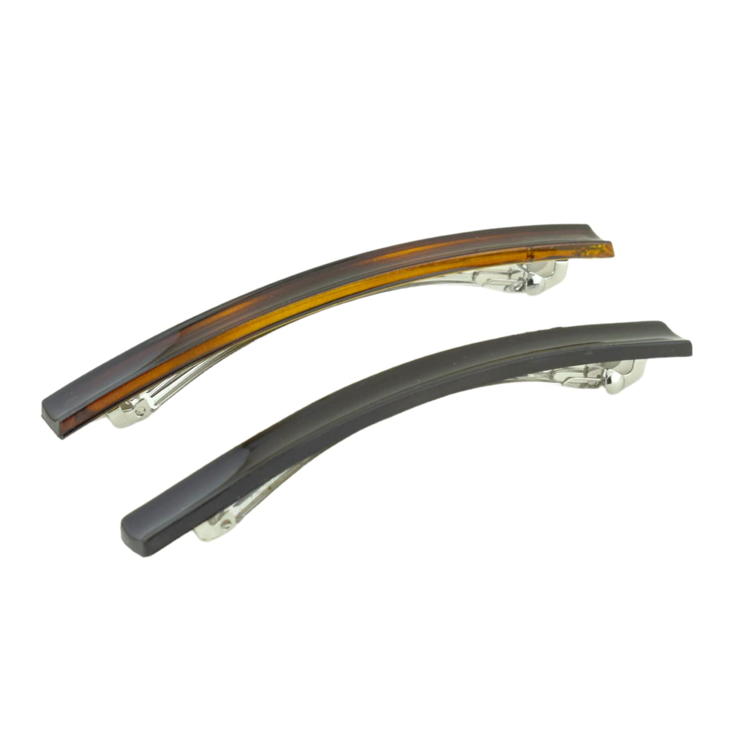Parcelona French Long and Thin Large Cellulose Hair Barrette for Women and Girls