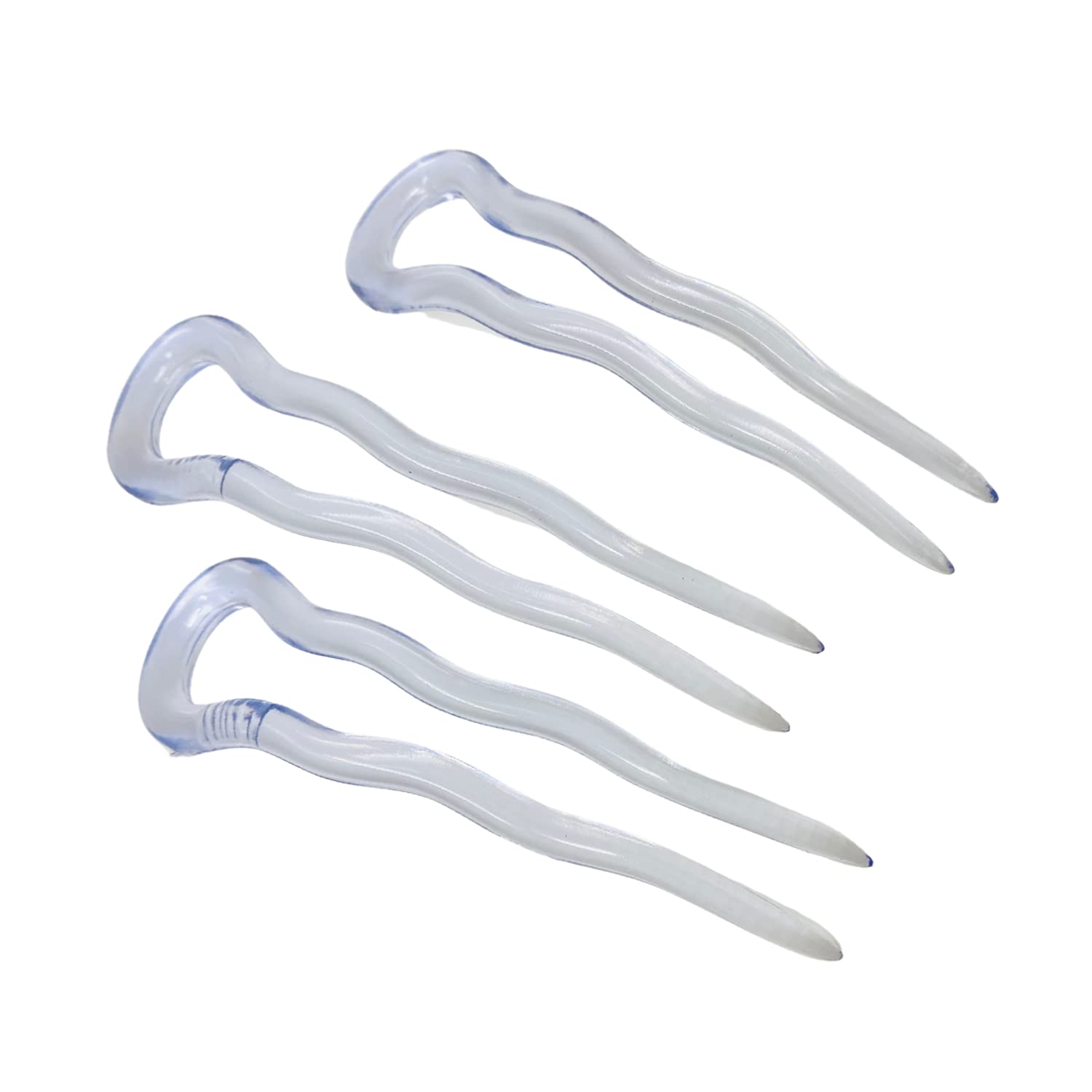 Parcelona French Mystic Large 3" Cellulose Chignon U Shaped Hair Pins(Set of 3)