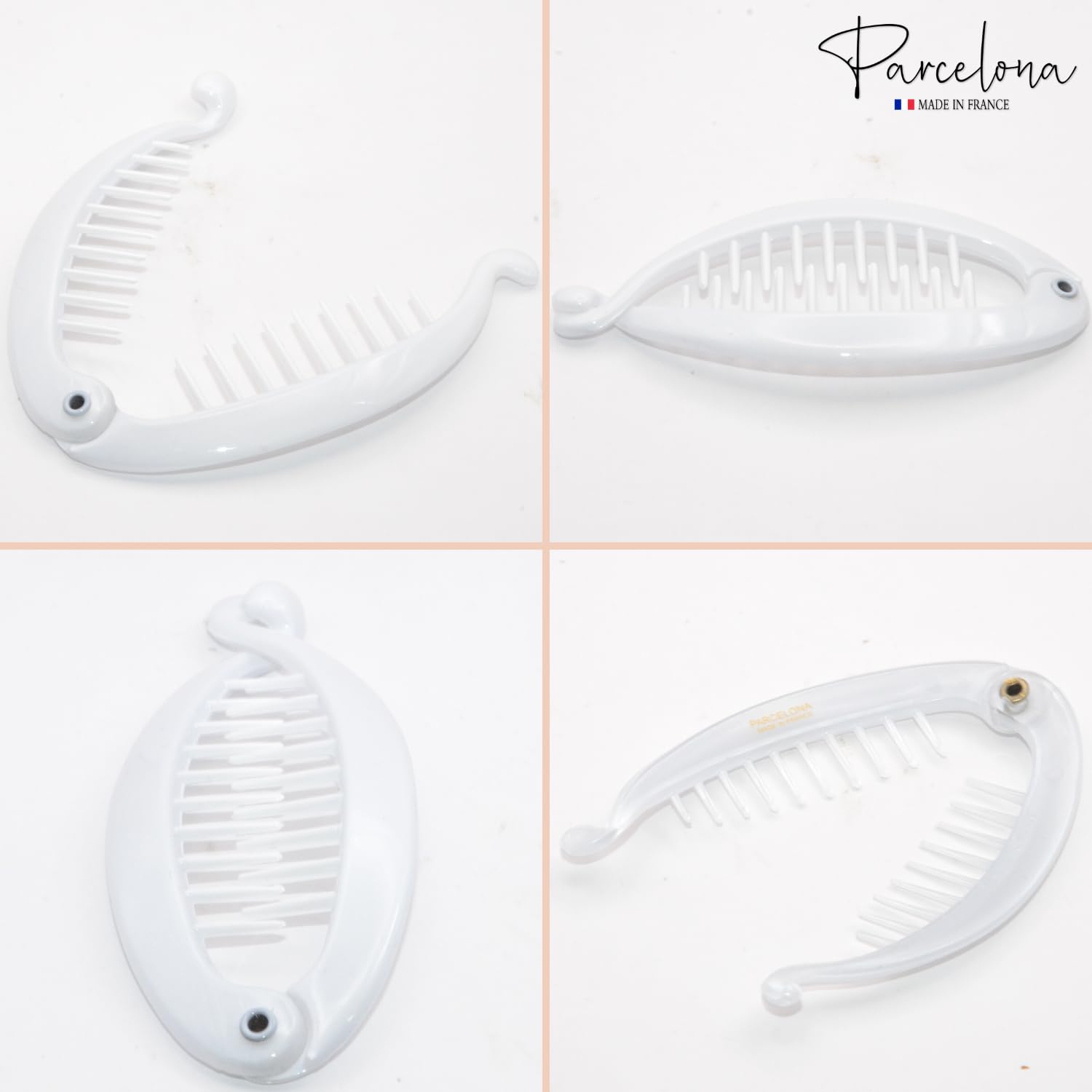Parcelona French Effortless Mini Small Cellulose Banana Hair Clips(2 Pcs)