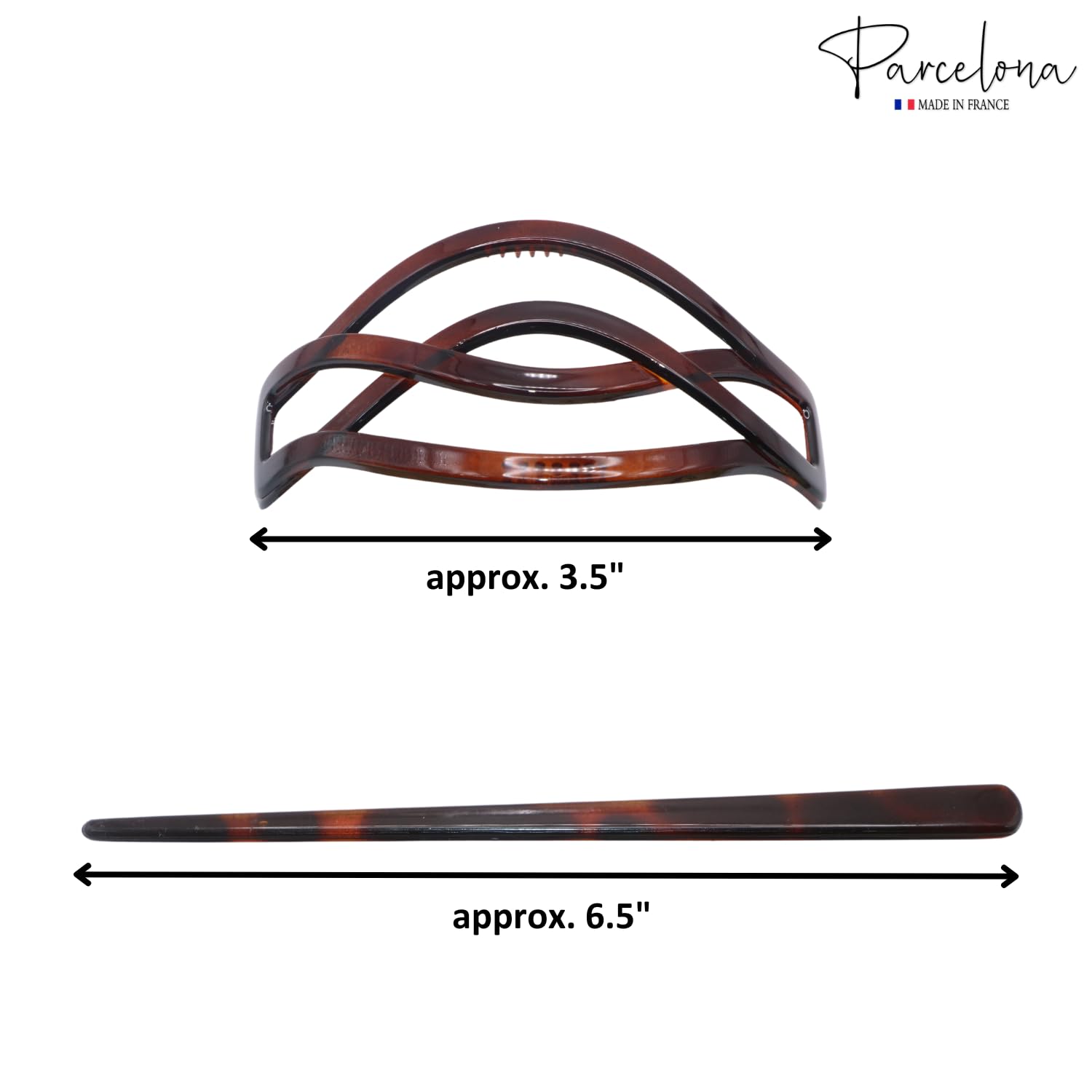 Parcelona French Twist Shell Chignon Ponytail Holder Hair Slider Bun Cover