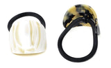 French Amie Curve Oval Celluloid Handmade Ponytail Elastic Hair Tie for Women