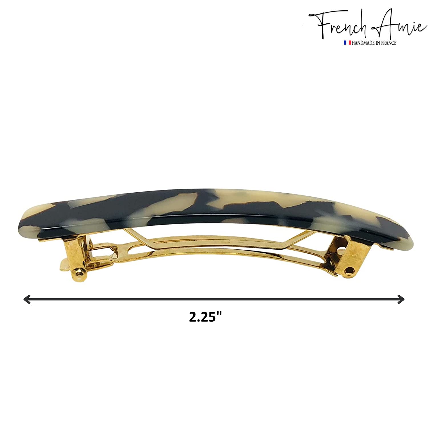 French Amie Small 2 1/4" Cellulose Handmade Hair Barrette for Women and Girls