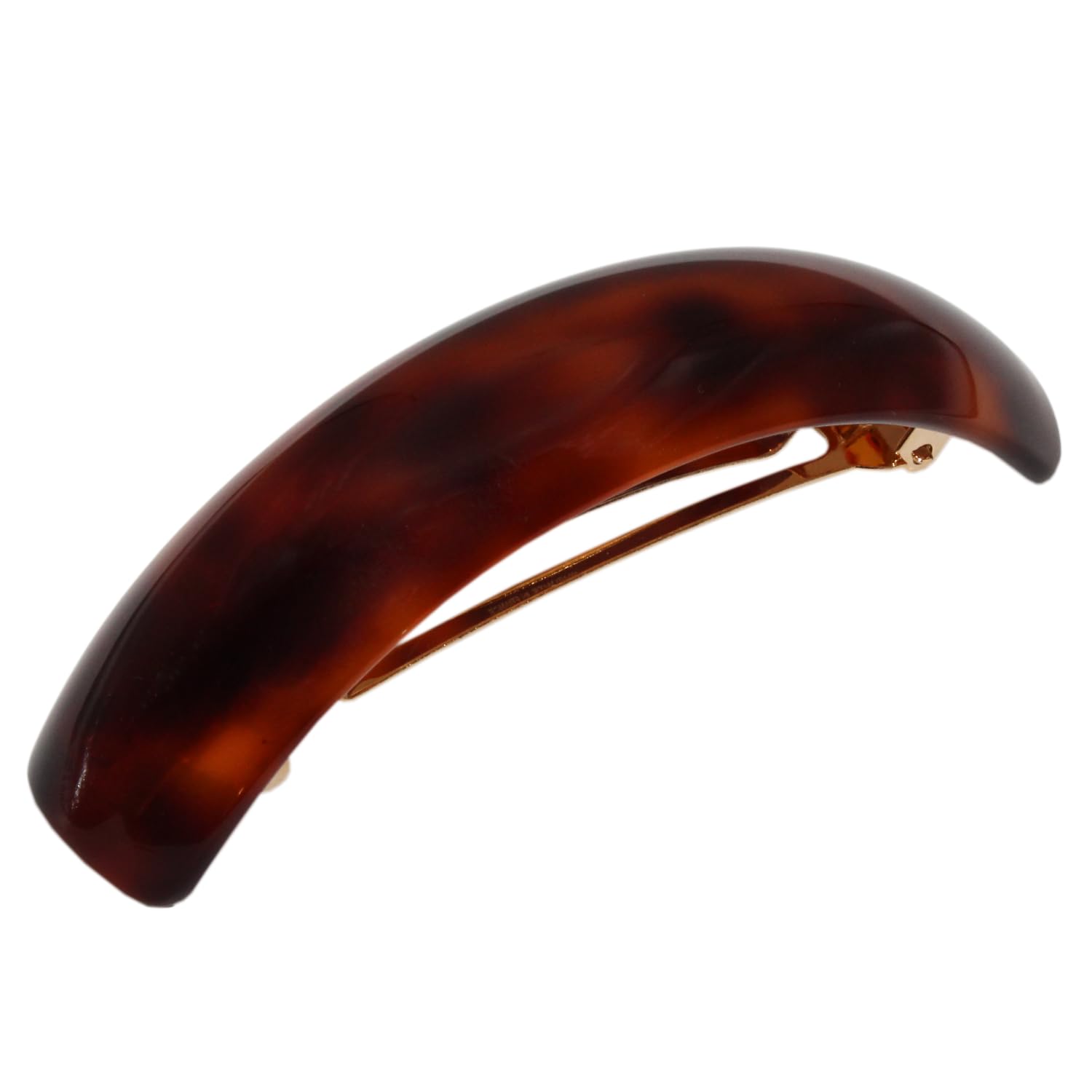 French Amie Curved Oblong Large Cellulose Handmade Hair Barrette for Women