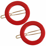 French Amie Mini Circle 1 ¼” Hair Clip - Snap Tige Boule Women Barrette Set Of 2