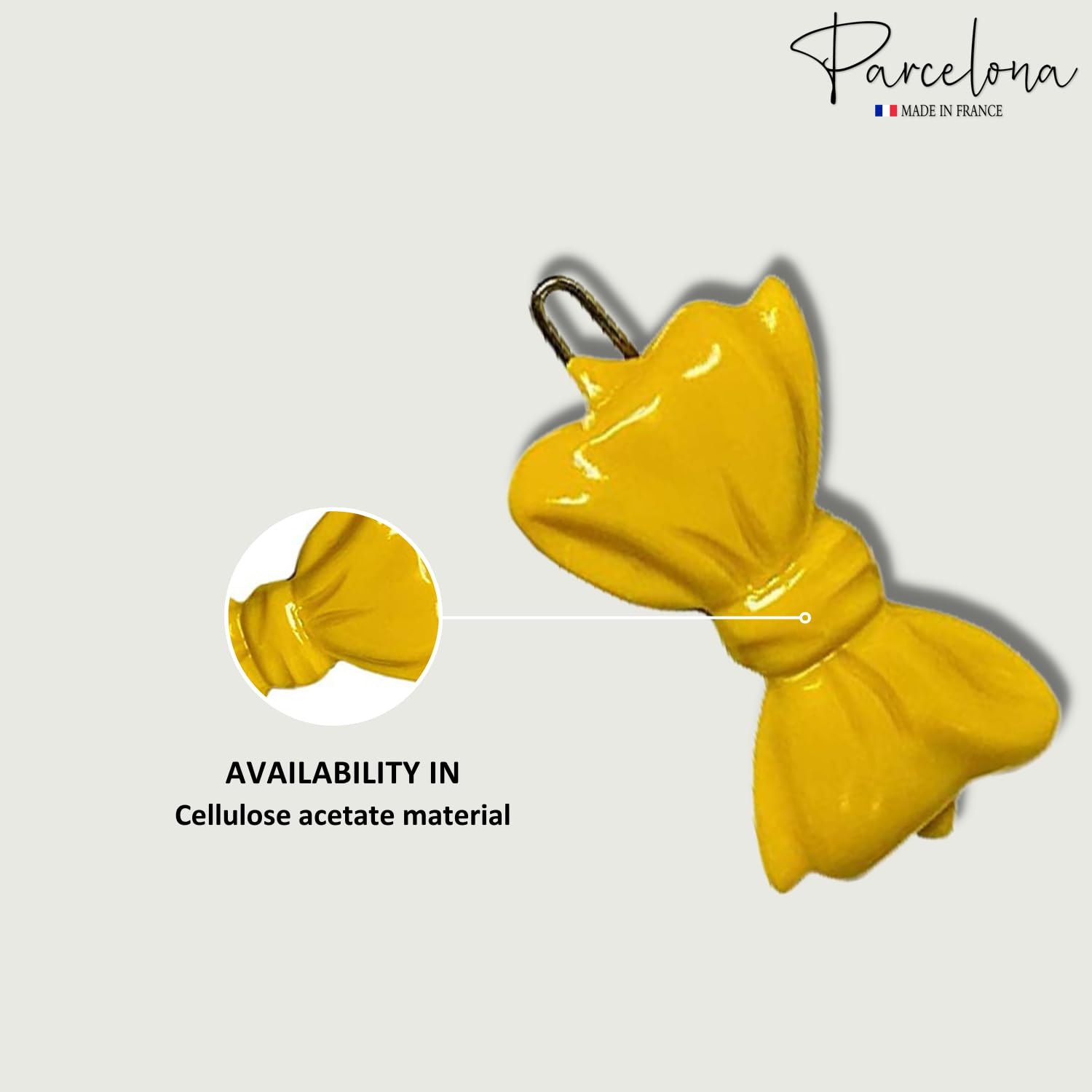 Parcelona French Ribbon Bow Small Cellulose Side Hair Barrettes for Women & Girls