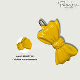 Parcelona French Ribbon Bow Small Celluloid Side Hair Barrettes for Women & Girls