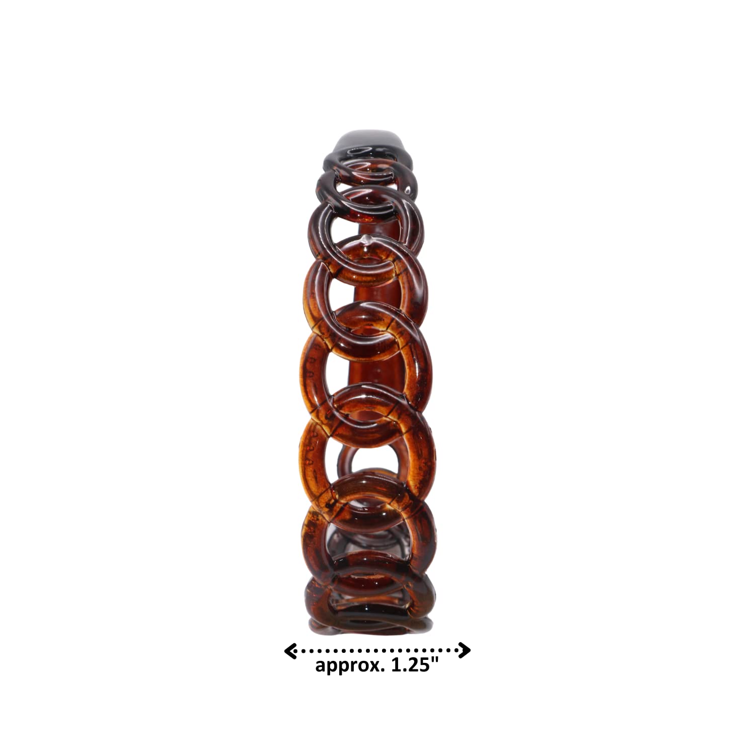 Parcelona French Round Chain Tortoise Shell Brown Cellulose Hair Headband