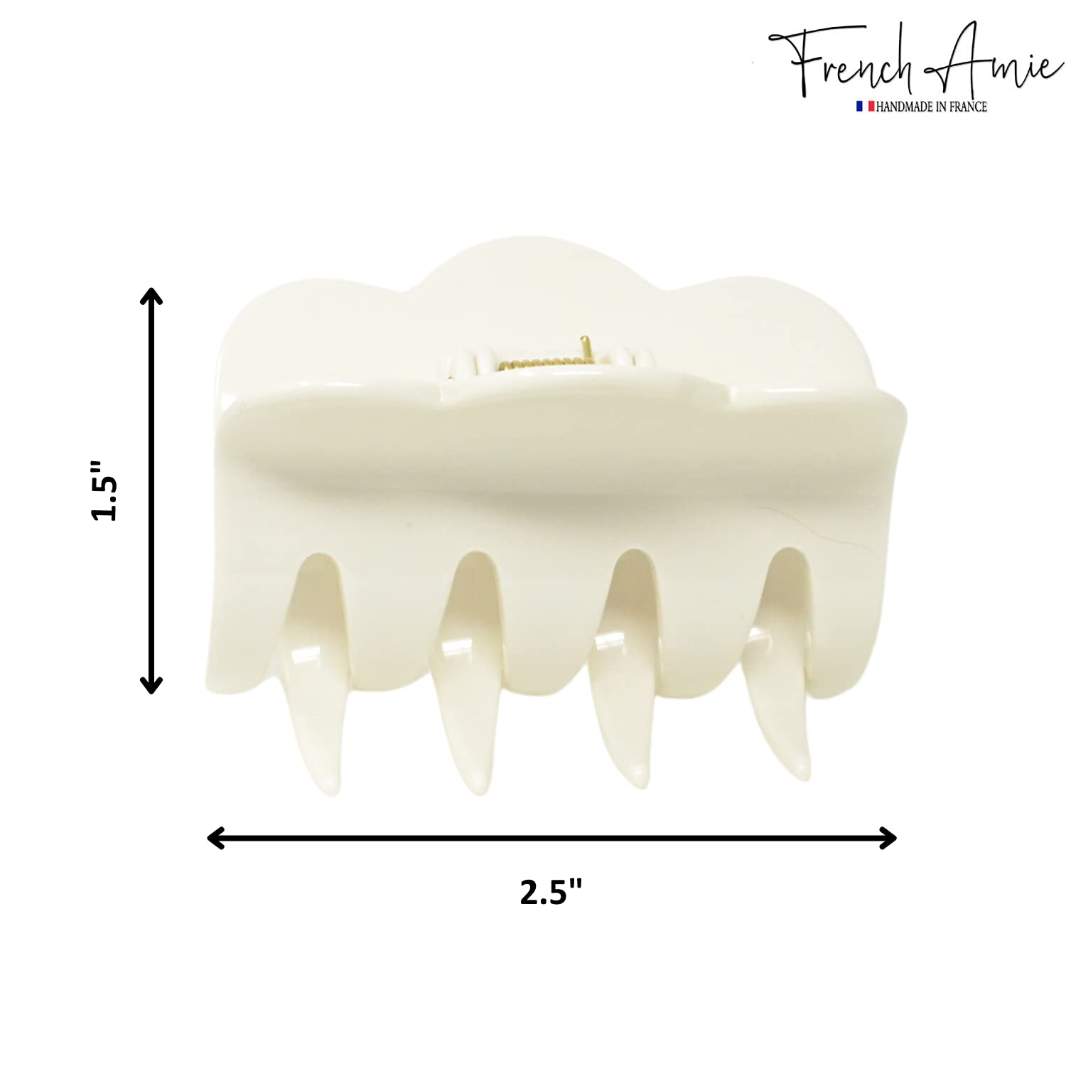 French Amie Crown Wave Small 2.5” Cellulose Handmade Interlocking Hair Claw