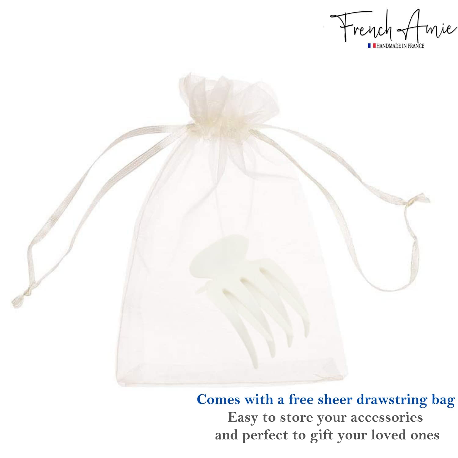 French Amie Paw 2 3/4" Cellulose Handmade Jaw Hair Claw for Women and Girls