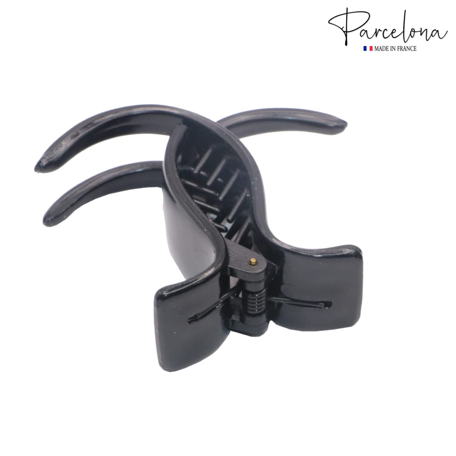 Parcelona French Small 3 Teeth Cellulose Fish Style Hair Claws for Women(2 Pcs)