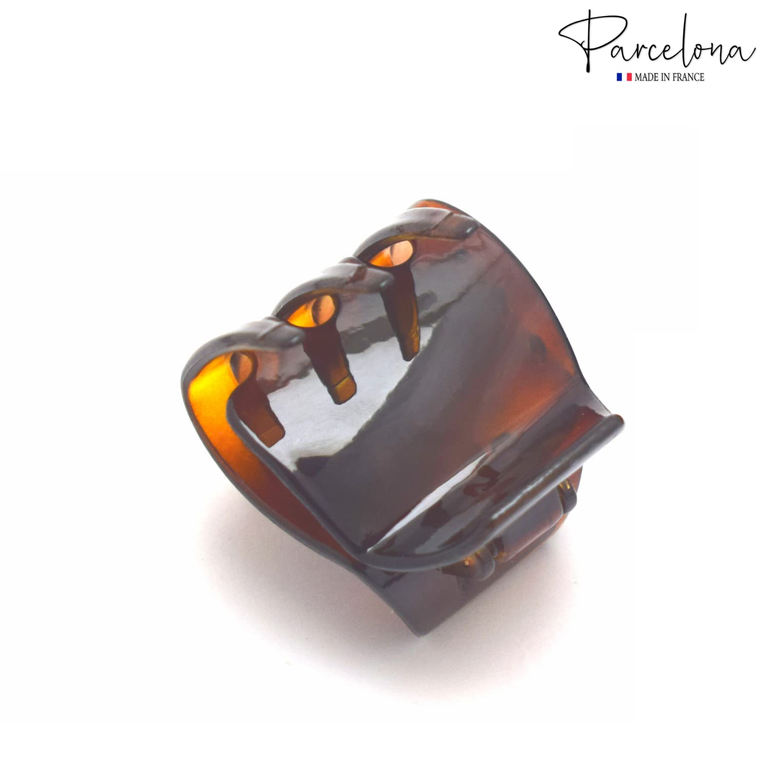 Parcelona French Neo Classic Small Covered Spring Six Teeth Shell Hair Claw