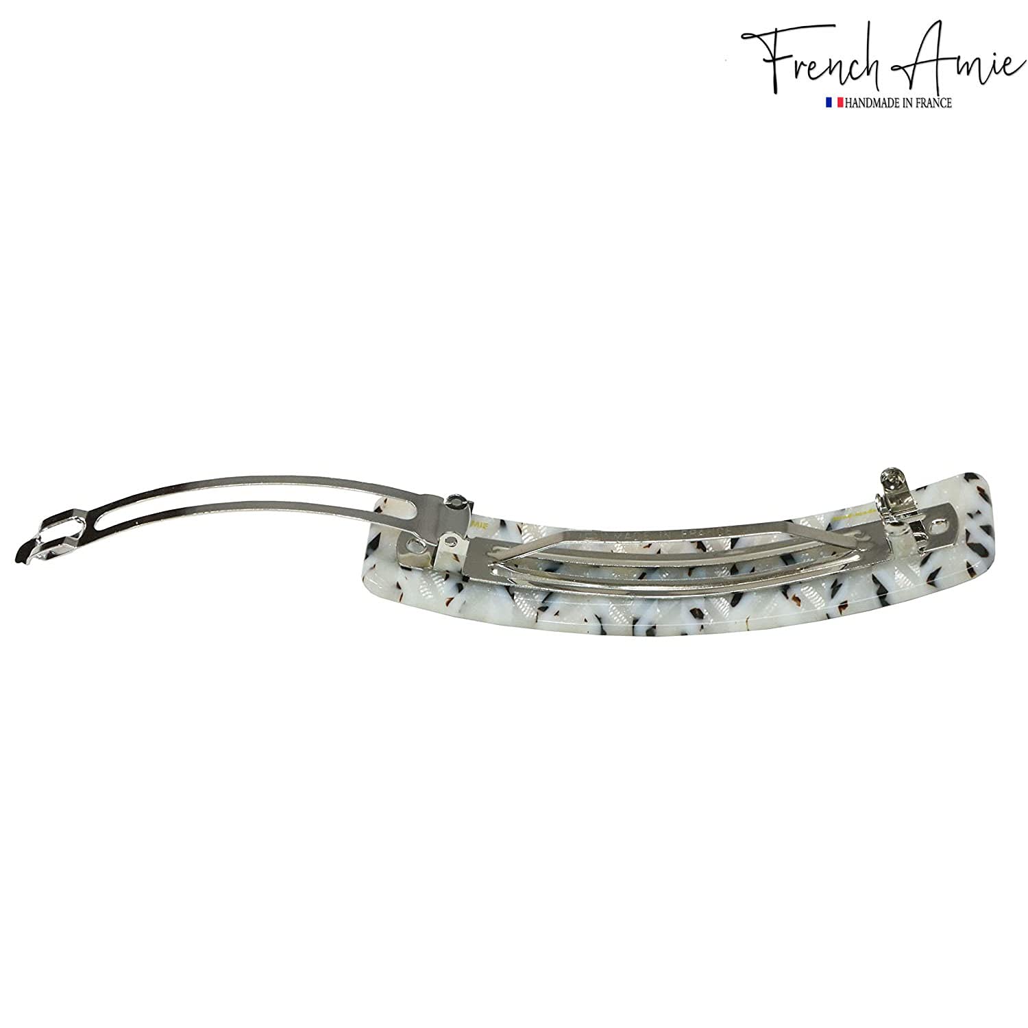 French Amie Long Rectangle Handmade Large Hair Barrette Clip for Women N Girls