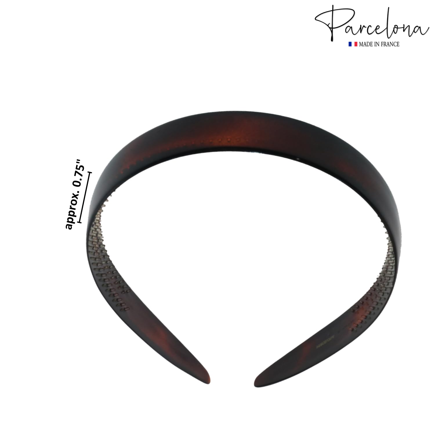 Parcelona French Wide Shell and Black Celluloid Hair Headbands for Women(2 Pcs)