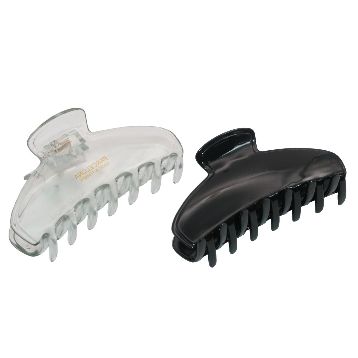 Parcelona French Basic Medium 3 1/2" Cellulose Jaw Hair Claws for Women(2 Pcs)